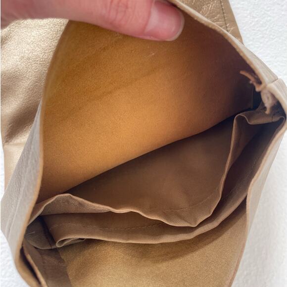 Vintage 80's Gold High Rise Leather Pants / Sz 10 28" / Margaret Godfrey / Luxe - Picture 12 of 12